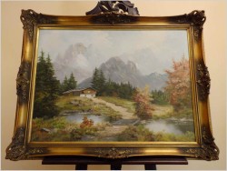 Polecamy obraz olejny! Widok alpejski! - oryg. Georg kuboth (Schlesien 1916-2004)