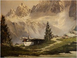 REALISTYCZNY KRAJOBRAZ ALPEJSKI - J.E.LEMKE *1916r. (80x60)