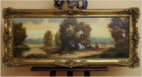 Duża Panorama! Parforcejagd ~ Otto Riedel (*1906-1991), Österreich