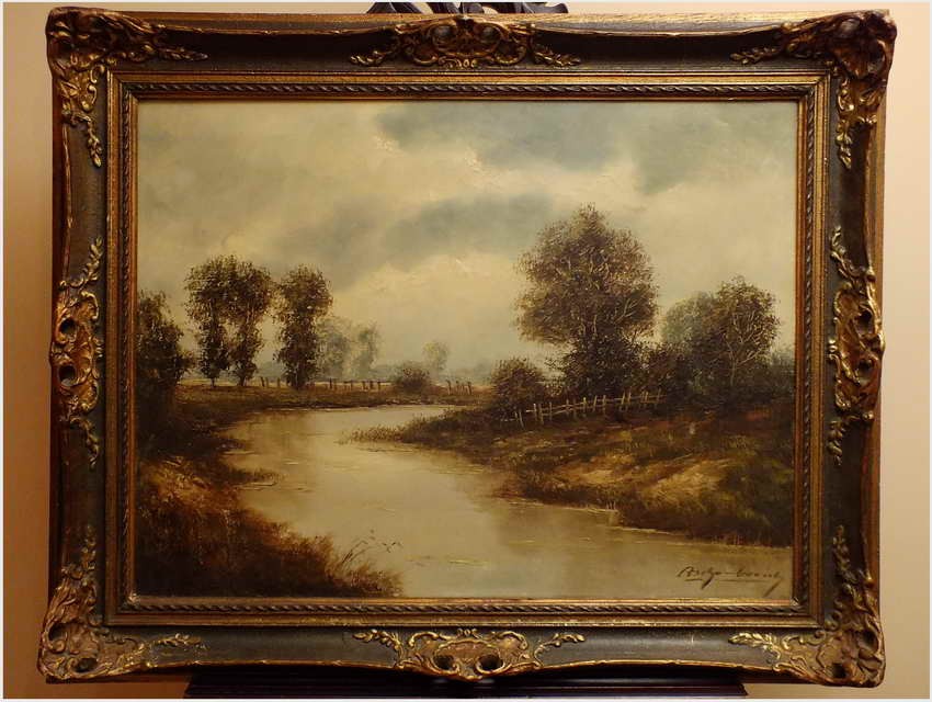 POLECAMY MALARSTWO! SIELANKOWY KRAJOBRAZ - HEINRICH ASCHENBROICH (Düsseldorf,1839-1909)