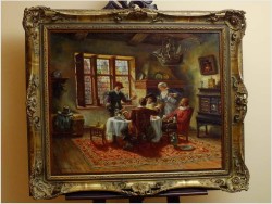 MALARSTWO RODZAJOWE! DYSPUTA PRZY WINIE - OSKAR URBAHN XIX/XXw.