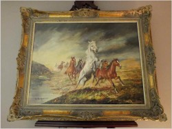 POLECAMY MALARZA ANIMALISTĘ! PĘDZĄCE DZIKIE KONIE - HANS RIEDMANN (1913-1991)