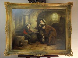 Duże malarstwo! Próba wina - prof. Willi Depré (1922-1995) Pieczęć lakowa!