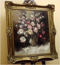 PAŁACOWE MALARSTWO! KWIATY W WAZONIE - Ingfried Paul HENZE-MORRO (1925-2013) CERTYFIKAT!