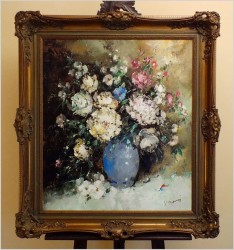 MALARSTWO SZPACHLOWE! KWIATY- INGFRIED PAUL HENZE-MORRO (1925-2013) CERTYFIKAT!