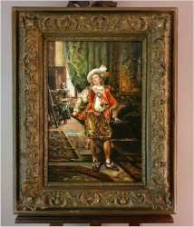  Malarstwo olejne! Portret Muszkietera - Wilhelm Carl Räuber 1849-1926