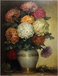 CHRYSANTHEMEN IN VASE - Klaus Clausmeyer  (* 1887 in München; † 11. März 1968 in Düsseldorf)