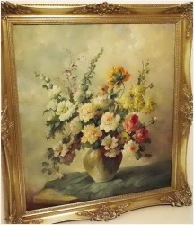 Duża kompozycja róż i kwiatów polnych - Hedwig Petermann (1877-1919)