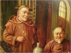 MALARSTWO RODZAJOWE! GEMÜTLICHE RUNDE - (Claüs BERNER XIX/XXw.) München