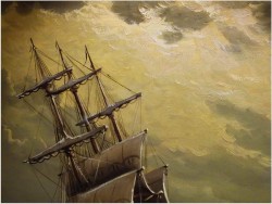 PIĘKNA MARINA! ŻAGLOWIEC NA PEŁNYM MORZU - ERNST ALSEN (1920 - 1989)