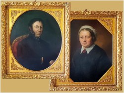 POLECAMY! PIĘKNY PAŁACOWY PORTRET BIEDERMEIER PRZEDSTAWIAJĄCY POSTAĆ KOBIETY XIXw.