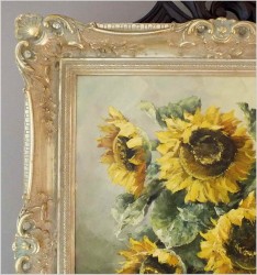PAŁACOWY BUKIET KWIATÓW, SŁONECZNIKI W WAZONIE - (NIEMCY XXw.)