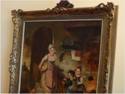 GOSPOSIA I BAWIĄCE SIĘ DZIECI - SCENA RODZAJOWA! DICKMEIS GERHARD (1918-1978r.)