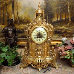 POLECAMY! PIĘKNY WIDOWISKOWY MOSIĘŻNY ZEGAR Z FRANCJI XIXw. (Medaile de Bronze)