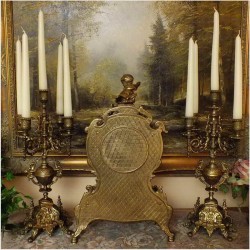 POLECAMY! PAŁACOWY ZEGAR Z KANDELABRAMI - (FHS HERMLE &SOHN) 15KG