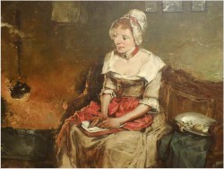 MALARSTWO OLEJNE! - SCENA RODZAJOWA! DICKMEIS GERHARD (1918-1978r.)