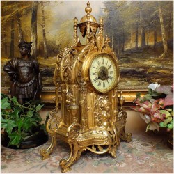 POLECAMY! PIĘKNY WIDOWISKOWY MOSIĘŻNY ZEGAR Z FRANCJI XIXw. (Medaile de Bronze)