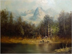 ROMANTYZM! PEJZAŻ ZE SZTAFAŻEM ~ KARL SCHMIDBAUER (Österreich 1921-1998)