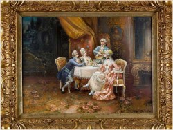 Pałacowe Malarstwo! Biesiadowanie Przy Muzyce, Scena Rokoko - Stephan Sedláček (1868-1936 Wien) 