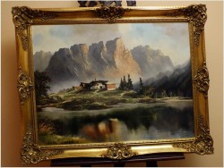 POLECAMY! REALISTYCZNY KRAJOBRAZ ALPEJSKI - J.E.LEMKE *1916r.