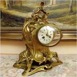 WSPANIAŁY MEDALOWY KOLEKCJONERSKI ZEGAR Z BRĄZU W STYLU LUDWIKA XV / ROCOCO 1855r. (Zobacz Film!)