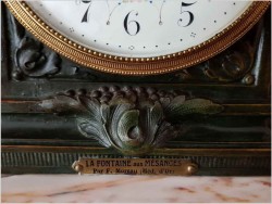 Polecamy! Duży medalowy zegar figuralny z wazami "La Fontaine aux Mesanges" ( par F. Moreau) XIXw.