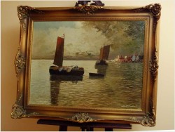 SONNENAUFGANG IM HAFEN VON ALEXANDRIA - GRABONÉ Arnold (1896-1982)