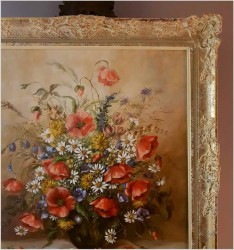 Bukiet Dzikich Kwiatów w Szklanym Wazonie - Nicole Parisini *1924