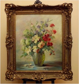 PIĘKNY! BUKIET KWIATÓW W WAZONIE ~ HEDWIG PETERMANN (1877-1919?)