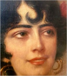 Piękny Obraz w Stylu Art Déco, Hiszpanka z Kastanietami - Anton Kaulbach (1864-1930)