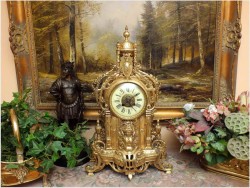 POLECAMY! PIĘKNY WIDOWISKOWY MOSIĘŻNY ZEGAR Z FRANCJI XIXw. (Medaile de Bronze)