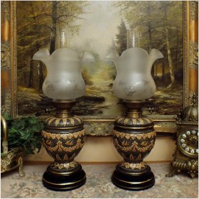 POLECAMY! PIĘKNY KOMPLET WIKTORIAŃSKICH DUPLEX LAMP NAFTOWYCH - HINKS&SON'S PATENT, BIRMINGHAM XIXw.