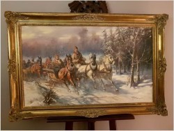 Kulig z Trojką - Jakub Michał Kasprowicz (1905 Zubrza pod Lwowem -1975 Komorów pod Warszawa)