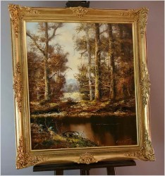 Stary obraz olejny! Tajemniczy las - Friedrich Karl Thauer (1924-2009)