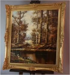 Stary obraz olejny! Tajemniczy las - Friedrich Karl Thauer (1924-2009)