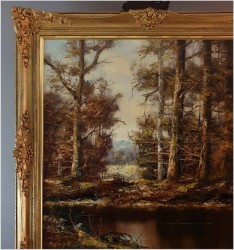 Stary obraz olejny! Tajemniczy las - Friedrich Karl Thauer (1924-2009)