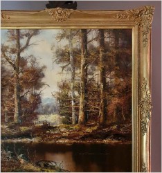 Stary obraz olejny! Tajemniczy las - Friedrich Karl Thauer (1924-2009)