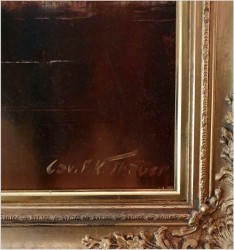 Stary obraz olejny! Tajemniczy las - Friedrich Karl Thauer (1924-2009)