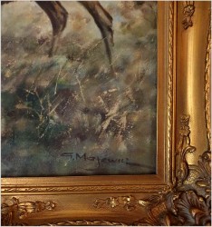 Malarstwo myśliwskie! Dostojny czternastak. Jeleń - oryg. Georg Majewicz (1897-1965)