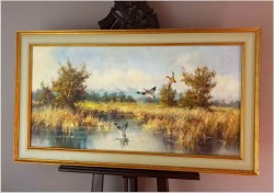 Panoramiczny obraz! Odlatujące kaczki - Horst Hartung (*1921 Berlin)