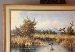 Panoramiczny obraz! Odlatujące kaczki - Horst Hartung (*1921 Berlin)