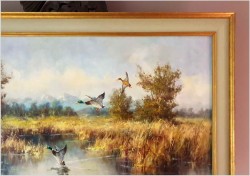 Panoramiczny obraz! Odlatujące kaczki - Horst Hartung (*1921 Berlin)