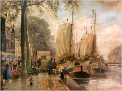 Targ kwiatowy w Amsterdamie - Hans Richter-Johannsen (1881-1966)