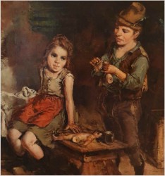 Scena rodzajowa! Dziewczynka i Chłopak - Dickmeis Gerhard (1918-1978)