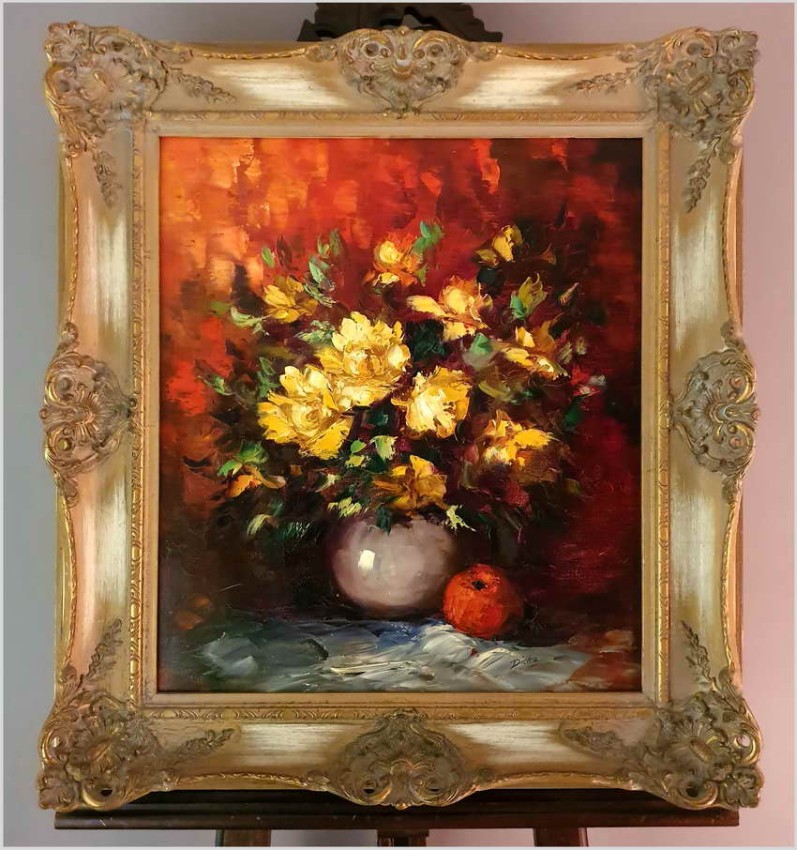 Pałacowy bukiet kwiatów w wazonie - (Niemcy XXw.)