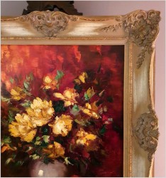 Pałacowy bukiet kwiatów w wazonie - (Niemcy XXw.)