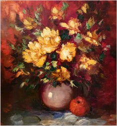 Pałacowy bukiet kwiatów w wazonie - (Niemcy XXw.)