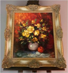 Pałacowy bukiet kwiatów w wazonie - (Niemcy XXw.)