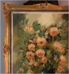 Obraz olejny do salonu. Kompozycja kwiatowa - Eduard Nowak *1921