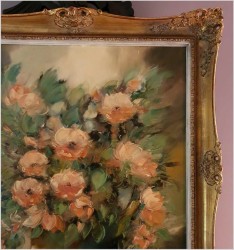 Obraz olejny do salonu. Kompozycja kwiatowa - Eduard Nowak *1921